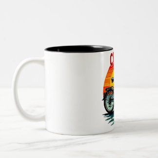 Cevy Biker Tee: Vintage Sunset and agless Bike Två-Tonad Mugg
