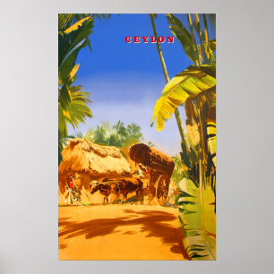 Ceylon vintage resor poster