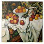 Cezanne - Äpplen och Orangar Kakelplatta<br><div class="desc">Äpplen och Orangar,  bra konsmålning efter berömd Fransk Impressionistist artist Paul Cezanne.</div>