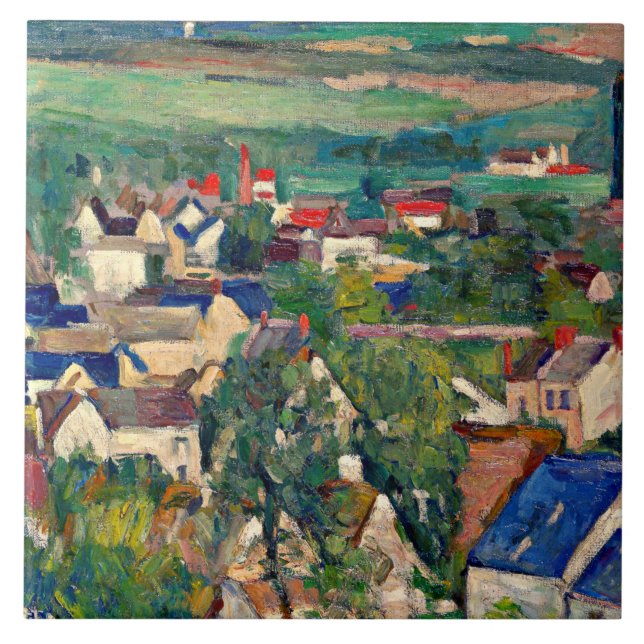 Cezanne-Auvers, Panoramic View, Kakelplatta (Framsidan)