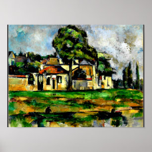 Cezanne-Banker i Marne Poster