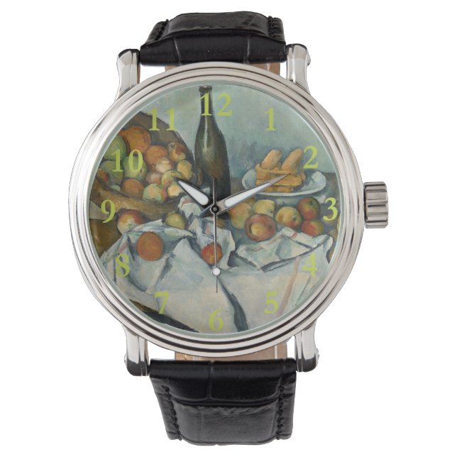 Cezanne Basket Apples Impressionism Art Armbandsur (Framsida)