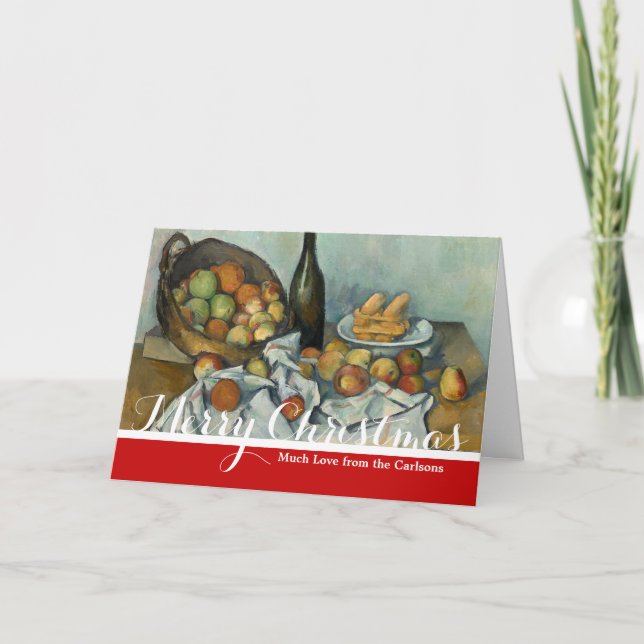 Cezanne Basket Apples Impressionism Art Helgkort (Framsida)