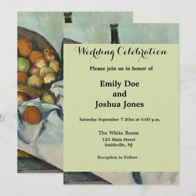 Cezanne Basket Apples Impressionism Art Inbjudningar (Fram/baksida)