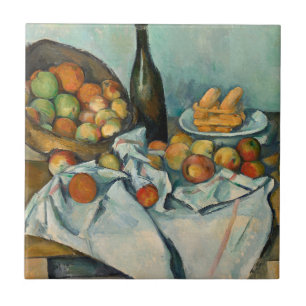 Cezanne Basket Apples Impressionism Art Kakelplatta