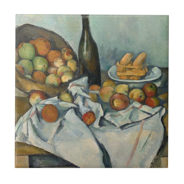 Cezanne Basket Apples Impressionism Art Kakelplatta (Framsidan)
