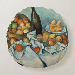 Cezanne Basket Apples Impressionism Art Rund Kudde