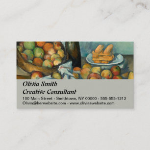 Cezanne Basket Apples Impressionism Art Visitkort