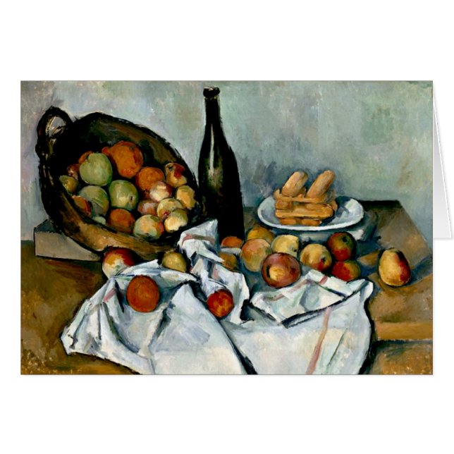 Cezanne - Basket i äpplen Hälsningskort (Framsidan Horizontal)