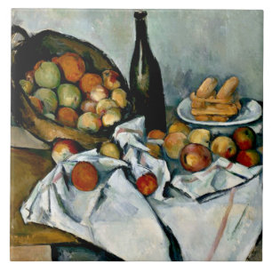 Cezanne - Basket i äpplen Kakelplatta