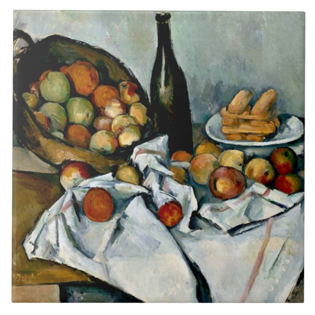 Cezanne - Basket i äpplen Kakelplatta (Framsidan)