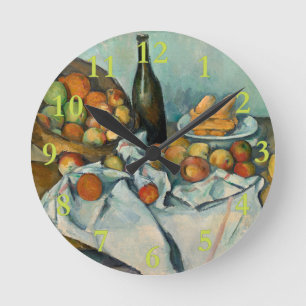 Cezanne Basket i Apples Impressionistiska målning Rund Klocka