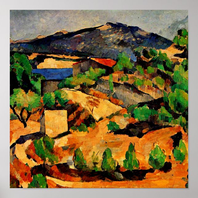 Cezanne - bergen från Estaque Poster (Framsidan)