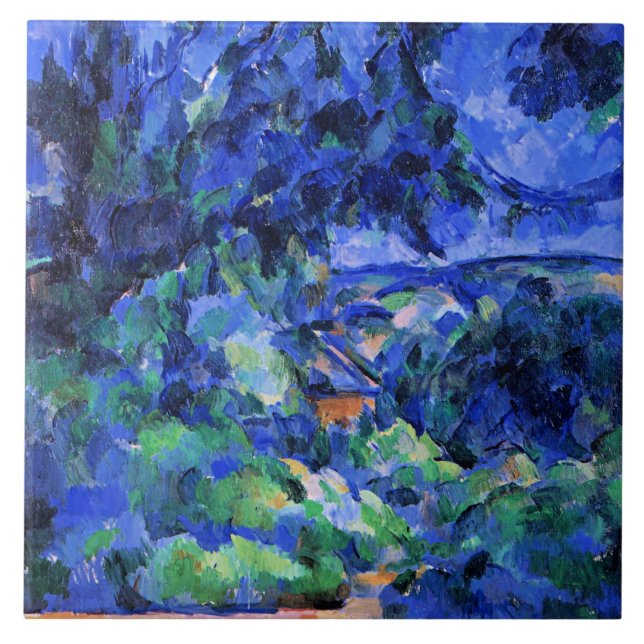 Cezanne - blått liggande kakelplatta (Framsidan)