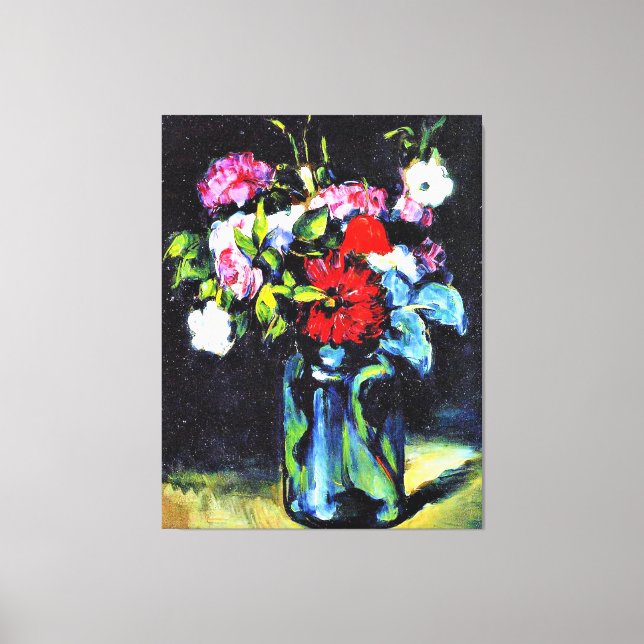 Cezanne - Blommor i en vas, fint konstverk Canvastryck (Framsida)