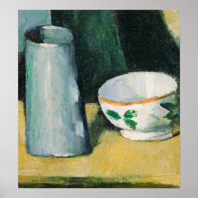 Cézanne - Bowl och Mjölk-Jug Poster (Framsidan)