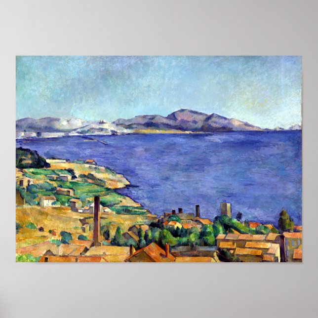 Cezanne Bukt från Marseilles Seen från L'Estaque Poster (Framsidan)
