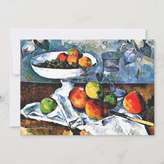 Cezanne - Compotier, Glass and Apple Kort (Framsida)