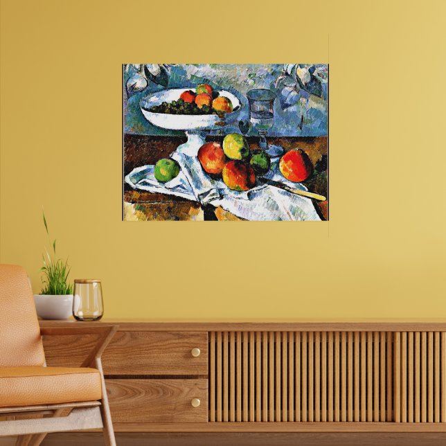 Cezanne - Compotier, Glass and Apple Poster (Vardagsrum 2)