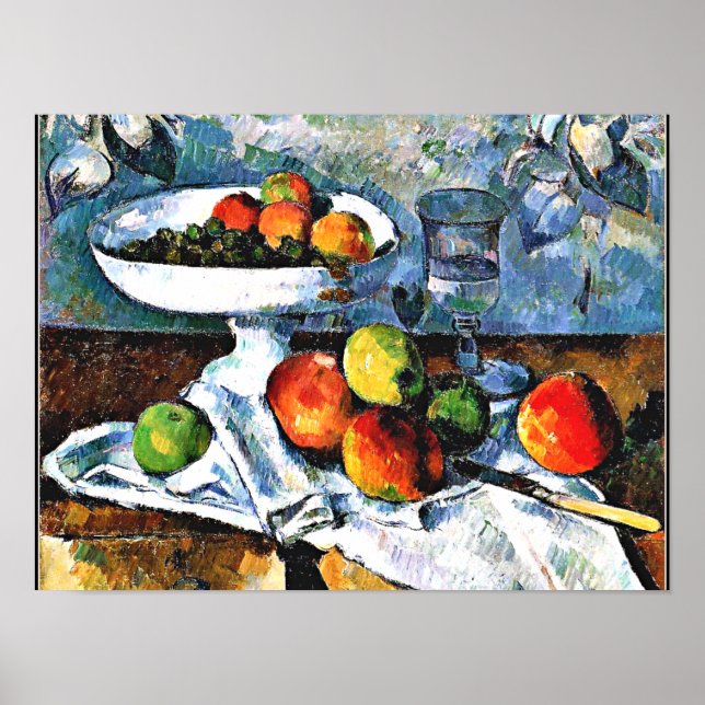 Cezanne - Compotier, Glass and Apple Poster (Framsidan)