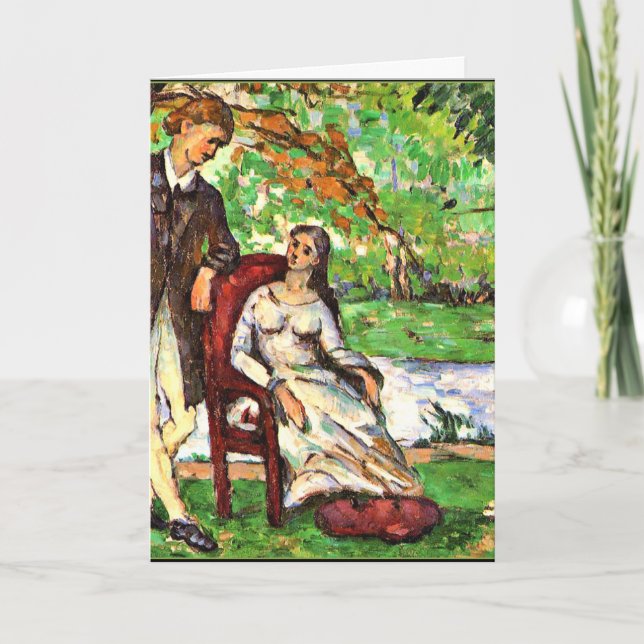 Cezanne - Couple i en Garden Kort (Framsida)
