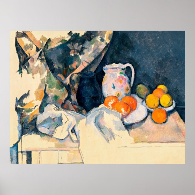 Cezanne - Curtain och Fruit Poster (Framsidan)
