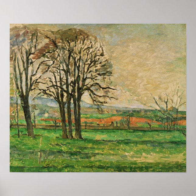 Cézanne - De kala träden vid Jas De Bouffan Poster (Framsidan)