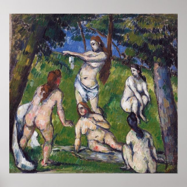 Cézanne - Fem Bathers 1878 Poster (Framsidan)