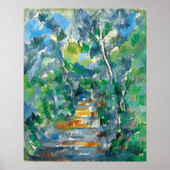 Cézanne - Forest Väg från Mas Jolie till Chateau Poster (Framsidan)