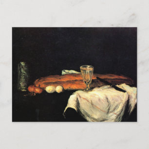 Cezanne - fortfarande liv med bröd och ägg vykort
