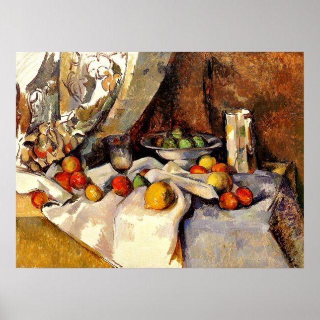 Cezanne - Fortsatt liv, Post, Flaska, Kopp och fru Poster (Framsidan)