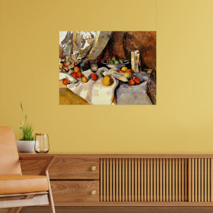 Cezanne - Fortsatt livspost, Flaska, Kopp och fruk Poster