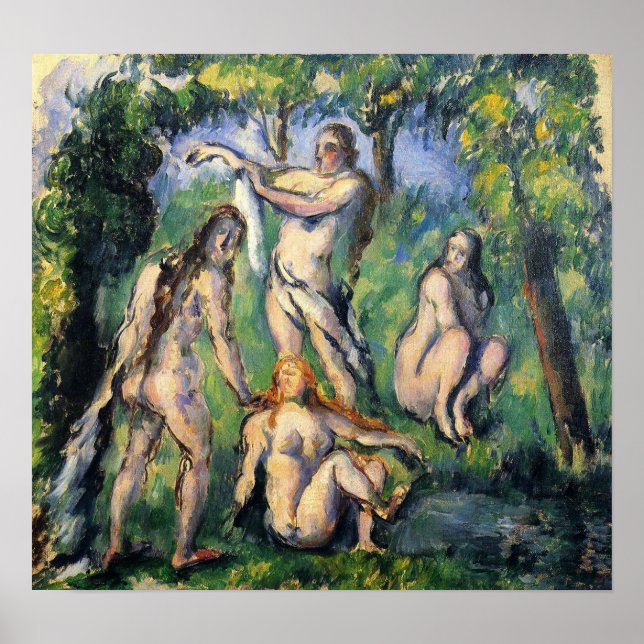 Cézanne - Four Bathers 1880 Poster (Framsidan)