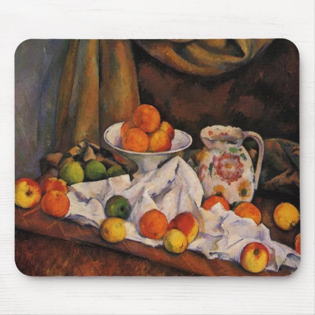 Cezanne: Fruit Bowl, Pitcher och Fruit-konst Musmatta (Framsidan)