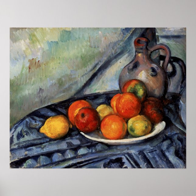 Cézanne - Frukt Och En Kanna På Ett Bord Poster (Framsidan)
