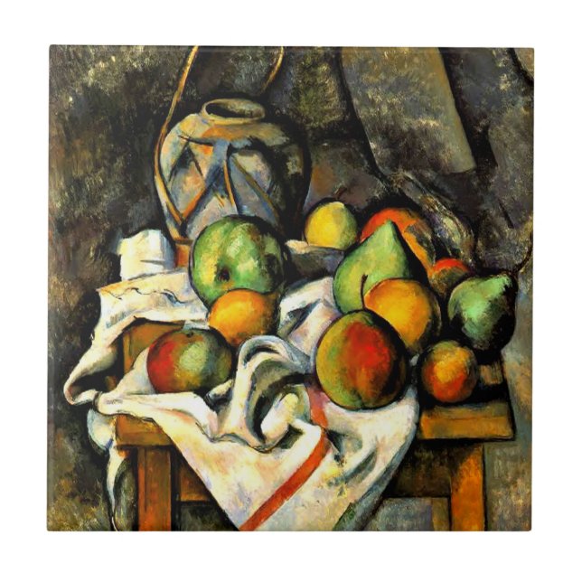 Cezanne - Ginger Burk och Fruit Kakelplatta (Framsidan)