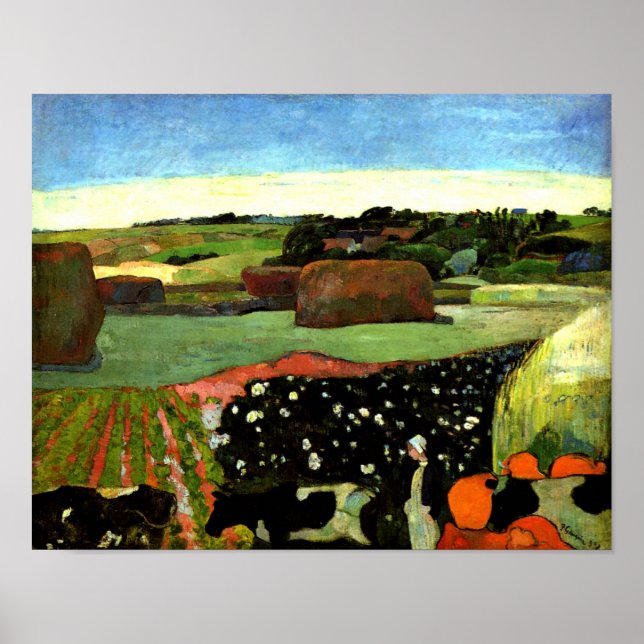 Cezanne - Haystacks i Bretagne Poster (Framsidan)