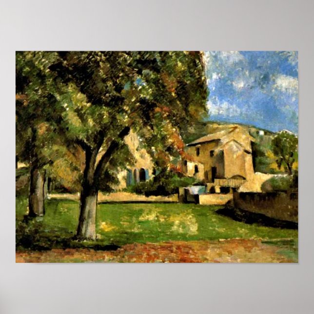 Cezanne - Horse Chestnut Träd i Jas de Bouffan Poster (Framsidan)