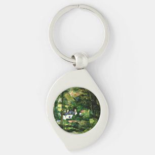 Cezanne - Hus i Greenery Swirl Silverfärgad Nyckelring