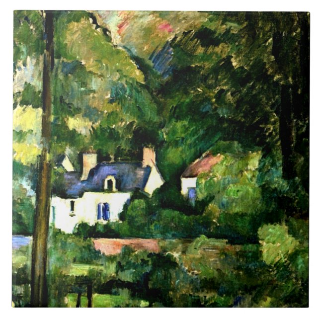 Cezanne - Hus i grönska-1881 Kakelplatta (Framsidan)