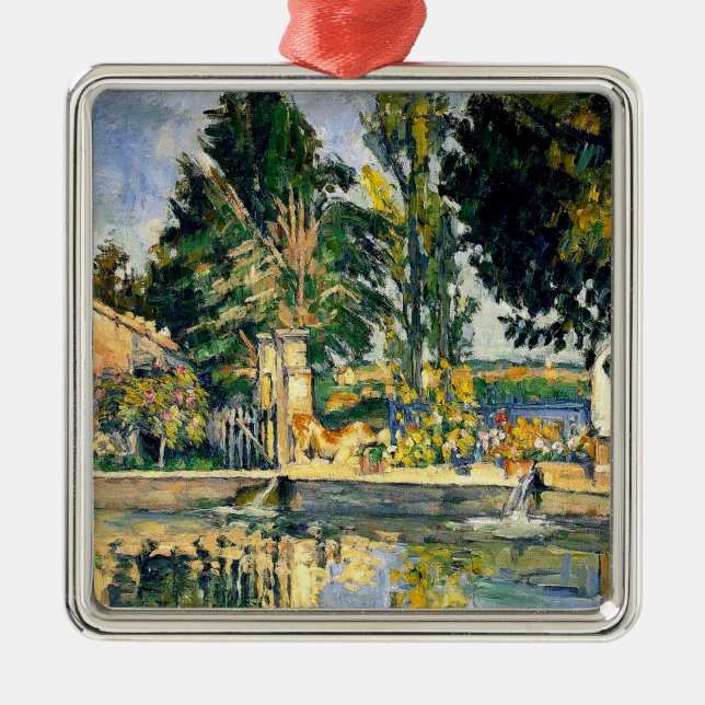 Cezanne - Jas de Bouffan, 1876, berömd-målning, Julgransprydnad Metall (Framsidan)