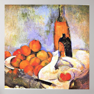Cezanne - Livet med Flaskor och äpplen Poster