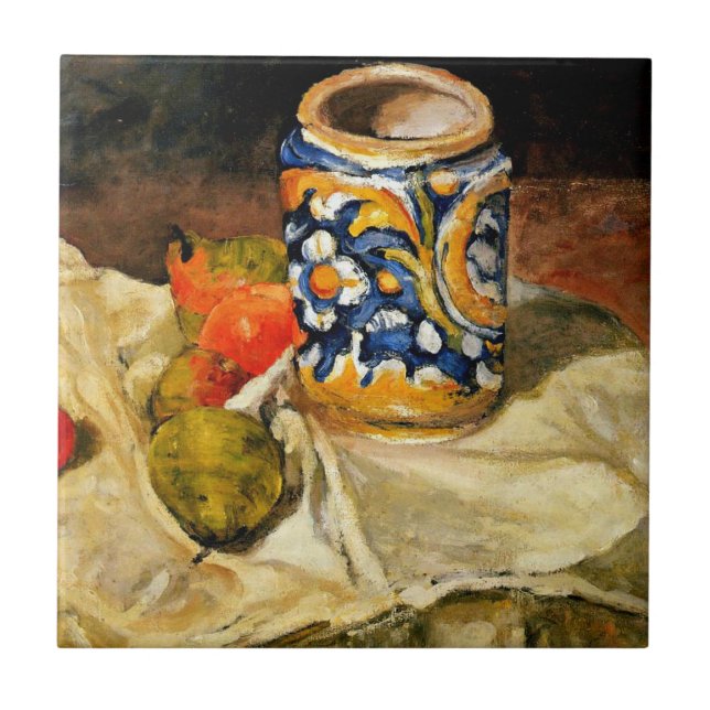 Cezanne: Livet med italienska Earthenware Burk Kakelplatta (Framsidan)