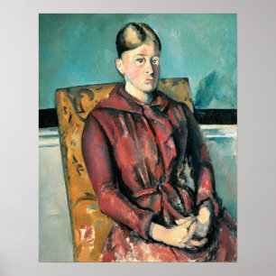 Cézanne - Madame Cézanne i en Gult arméstol Poster