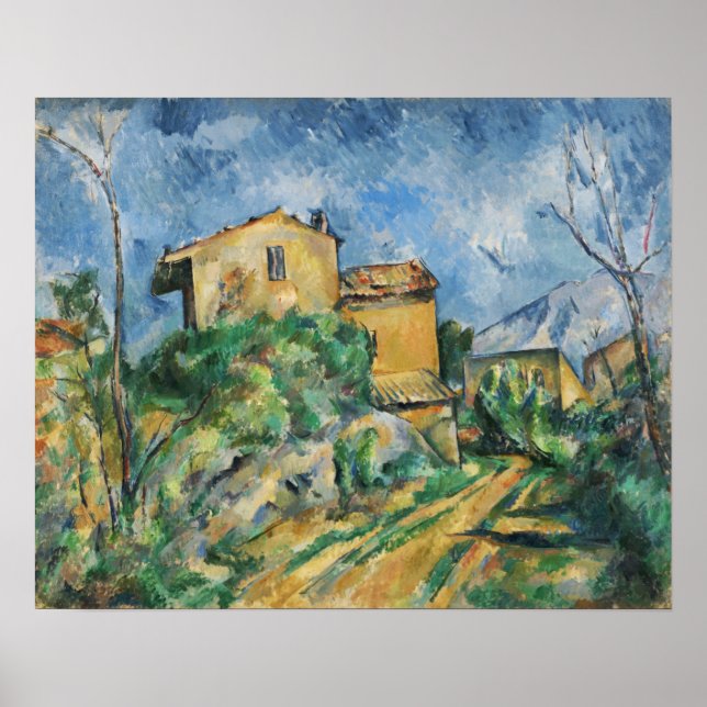 Cézanne-Maison Maria med en syn på Chateau Noir Poster (Framsidan)