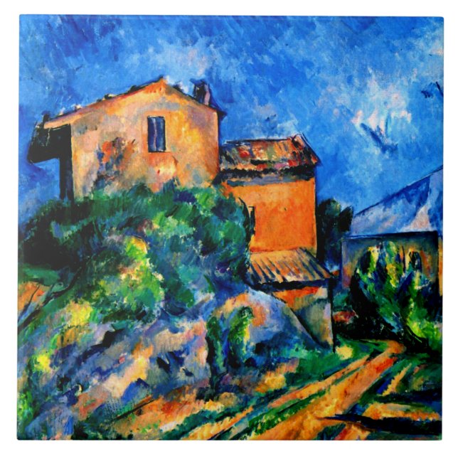 Cezanne - Maison Maria med en vy av Chateau Noir Kakelplatta (Framsidan)