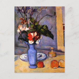 Cezanne målar fortfarande Life med Blue Vas art Vykort