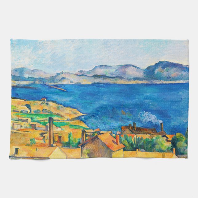 Cezanne:Marseillebukten, Seen från L'Estaque Kökshandduk (Horisontell)