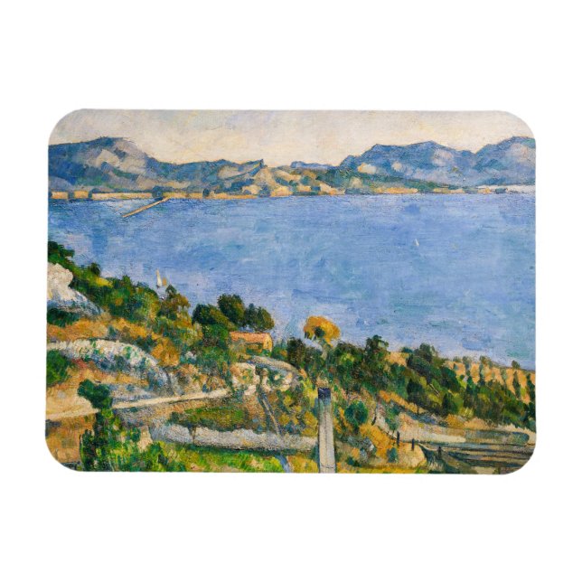 Cezanne - Marseilles hamn sett från L'Estaque Magnet (Horisontell)