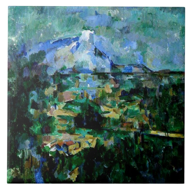 Cezanne - Mont Sainte-Victoire, berömd-målning Kakelplatta (Framsidan)
